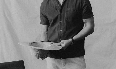 fit model posing in The Hawthorne in Red Wine Border Eyelet