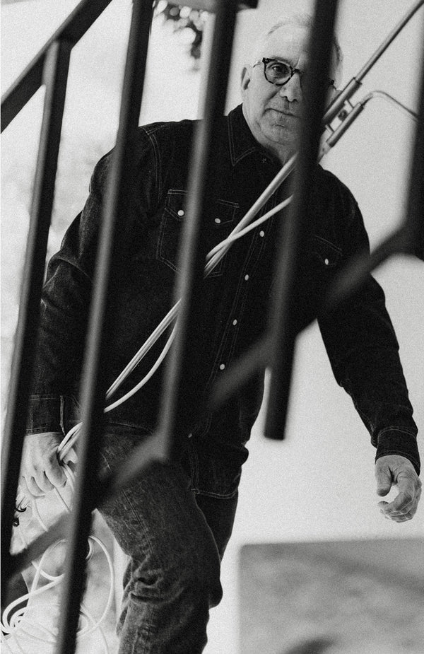 Jeff Farnsworth walking up the stairs