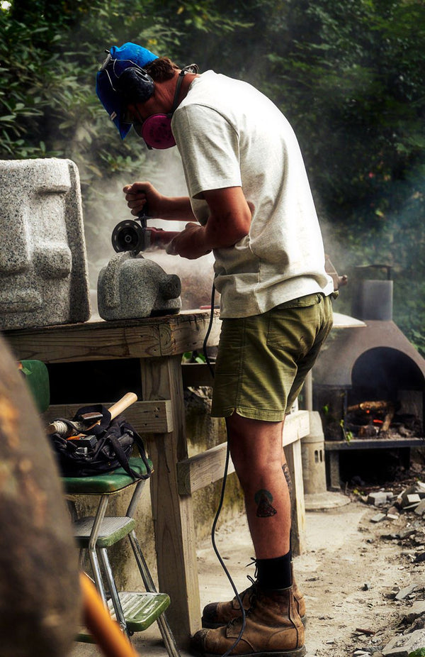 editorial image of Matt stone carving