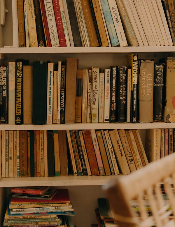 A bookcase filled with books