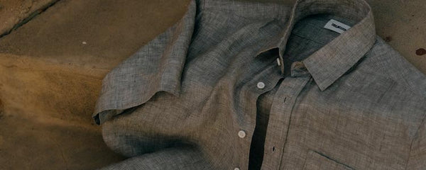 Close up of a hemp shirt for men